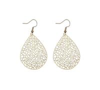 KBRPEY Boucles D'oreilles Goutte Filigrane Ajourées Métalliques Argentées Légères Élégantes Bijoux Femme