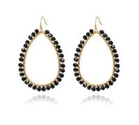 KBRPEY Boucles D'oreilles Goutte Larme Cristaux Brillants Pendantes Structure Dorée Bijoux Femme Élégants