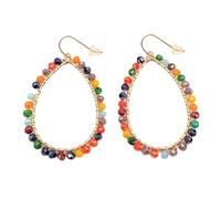 KBRPEY Boucles D'oreilles Goutte Larme Cristaux Brillants Pendantes Structure Dorée Bijoux Femme Élégants