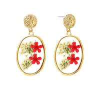 KBRPEY Boucles d'Oreilles Motif Pétales Fleurs Créoles Boucles d'Oreilles Fantaisie Boucles d'Oreilles Pendantes Bijoux pour Femmes
