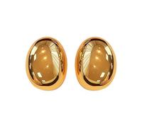 KBRPEY Boucles D'oreilles Ovales Bombées Brillantes Clous Métalliques Minimalistes Élégantes Bijoux Femmes