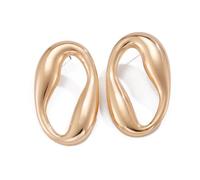 Kbrpey Boucles D'Oreilles Ovales Dorées Pour Femmes Élégantes Et Modernes Bijoux De Mode Accessoires De Haute Qualité Style Contemporain Boucles D'Oreilles Tendance