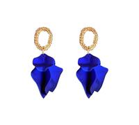 KBRPEY Boucles D'oreilles Pétales Fleur Texturées Ovale Doré Bijoux Élégants Pendants Romantiques Accessoires Féminins Luxueux