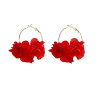 KBRPEY Boucles d'Oreilles pour Femme Léger Grandes Boucles d'Oreilles Fleur Pendantes de Rose en Argent 925 Hypoallergénique Mode Bijoux Cadeau pour Fête de Mariage Banquet
