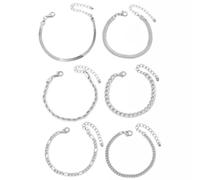 KBRPEY Bracelet Chaîne Argent Maille Plate Serpent Torsadée Gourmette Cubaine Ajustable Femme Bijoux Poignet