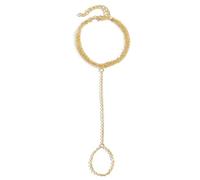 KBRPEY Bracelet De Main En Perles Naturelles Chaîne Dorée Délicate Bijou Élégant Pour Femme Accessoire De Mode Unique