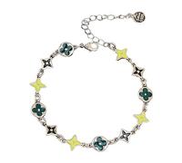 KBRPEY Bracelet pour Femme Porte Bonheur Bracelets en Argent Sterling 925 Bracelets Feuilles Femme Réglable pour Fille Cadeau pour l'anniversaire de Noël Saint Valentin