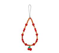 KBRPEY Bracelet Téléphone Coeur Cerise Perles Décoratives Charm Portable Dragonne Accessoire Bijou Téléphonique Mignon
