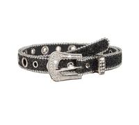 KBRPEY Ceinture Élégante Pailletée Bordure Perles Boucle Strass Brillante Accessoire Taille Ajustable Finition Luxueuse