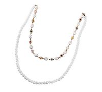 KBRPEY Chaînes Acier Inoxydable Pantalon Élégant Perles Colorées Homme Mode Accessoire Décontracté