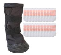 KBRPEY Chaussures Chien Antidérapant d'extérieur avec 20 Pièces Douce Chaussettes Jetables Chien Imperméables Bottes Chiens Ajustable pour Pattes Protection (M)