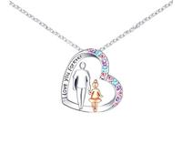 KBRPEY Collier Avec Gravure Père Et Fille Papa Fille Collier Pour Anniversaire Diplôme Première Journée École Communion Jour Du Mariage