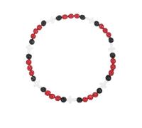 KBRPEY Collier de Baseball Perles Brillantes Cordon Croix pour Pendentif Choker Ras de Cou Bijoux Sport Femme Homme Adolescent(Noir et rouge)