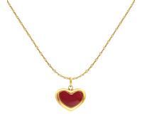 KBRPEY Collier Femme Cœur Rouge Collier avec Pendentif en Forme de Chaîne Réglable Chaîne en Or Hypoallergénique Bijoux Filles Cadeaux