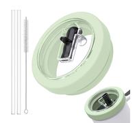 KBRPEY Couvercle Étanché pour Stanley Cup Couvercles de Tasse Réutilisables Anti-Fuite et Anti-poussière avec 2 Paille en Silicone 1 Brosse de Nettoyage(vert)