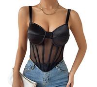 KBRPEY Débardeur Femme Tank Top Bustier Structure Tops sans Manche Haut Chic Élégant Caraco Bretelles Ajustées Vetement Été Tshirt Mode Fashion Tendance Soirée