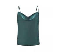 KBRPEY Debardeur Femme Tank Top Col Bénitier Tops sans Manche Bretelles Fines Haut Chic Satiné Élégant Vetement Ete Caraco Cami Décolleté Drapé