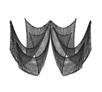 KBRPEY Décoration d'halloween Gaze Fantôme Accessoires de Décoration d'halloween, Horreur Effrayant Gaze pour Fête des Maisons Hantées Portes d'Entrée à l'Extérieur 30 x 181inch Gaze Noire