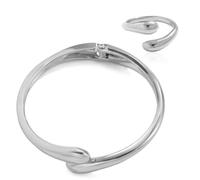 KBRPEY Ensemble Bijoux Minimaliste Bracelet Jonc Ouvert Bague Ajustable Accessoires Élégants Femme