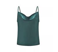 KBRPEY Femme Débardeur en Satin Bretelles Spaghetti Tank Tops Camisole Haut Sexy sans Manches en Mousseline De Cami Tops Été Plage Vacances Lâche Gilet t Shirt (Vert foncé L)