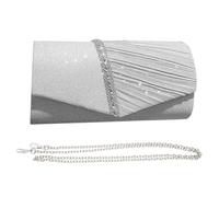 KBRPEY Femme Pochette et Clutches Sac à Main en Bandoulière Chaîne Démontable Satin avec Cristal Chic et Elegant Clutch Sac de Soirée Bourse de Mariée pour Mariage Fete Bal
