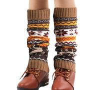 KBRPEY Jambières Femme Mode Guêtres pour les Dames Douces le Guetre Femme Hiver en Tricot Doux au Crochet en Motif Tressé Jambière