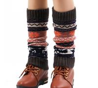 KBRPEY Jambières Femme Mode Guêtres pour les Dames Douces le Guetre Femme Hiver en Tricot Doux au Crochet en Motif Tressé Jambière