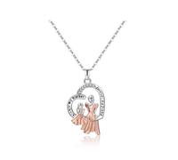 KBRPEY Mère Et Fille Collier Amour Coeur Pendentif Collier Bijoux Maman Coeur Collier Mère Fille Pendentif Collier Bijoux Cadeaux Pour Maman