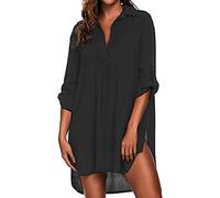 KBRPEY Pareo Femme Plage Chemise Transparent Cache Maillot de Bain Robe Ete Tunique Boheme Beachwear Couvrir Bikini Cover up Sarongs Vacances