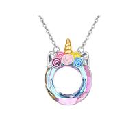 KBRPEY Pendentif Licorne Circulaire Fantaisie Collier Bijoux Créatifs Accessoire Magique Décoration Féerique