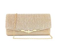 KBRPEY Pochette Femme Élégante Clutch Sac à Main Soirée Mariage Cérémonie Bandoulière Chaîne Dorée Pochettes Chic