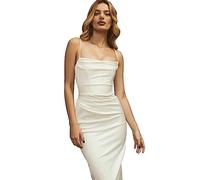 KBRPEY Robe à Bretelles Femme Spaghetti Drapée Moulante Robes Chic Et Elegant de Soirée Cocktail Longue Boheme Summer Dress Vetement Soirée Sexy Club