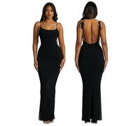 KBRPEY Robe Dos Nu Femme Longue Bretelles Fines Moulante Élégante Chic Soirée Cocktail Robe Ete Maxi Sirène Bohème Robes Chic Et Elegant Tenue de Soirée Cérémonie Mariage