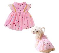 KBRPEY Robe pour Chien des Vêtements pour Animaux De Compagnie Doux Robe Points et Chat Convient aux Animaux de Petite Moyenne et Grande Taille(L)