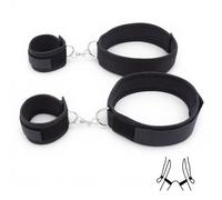 KBRPEY Set Bondage pour Couples Menottes et Entraves Ajustables pour Mains et Cuisses Manchettes en Velcro Douces et Rembourrées Kit BDSM pour Débutants