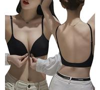 KBRPEY Soutiensgorge Femme sans Armature Triangle Bretelles Réglables Fermeture Avant Confortable Balconnet Sousvêtements Quotidiens Maintien Naturel