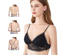 KBRPEY Soutiensgorge Femme sans Armature Triangle Dentelle Bretelles Réglables Confortable Maintien Léger Sousvêtement Quotidien Bralette Élégant Lingerie Douce
