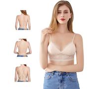 KBRPEY Soutiensgorge Femme sans Armature Triangle Dentelle Bretelles Réglables Confortable Maintien Léger Sousvêtement Quotidien Bralette Élégant Lingerie Douce