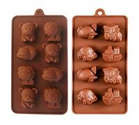 KBstore 2 Pièces Moule à Chocolat - Forme de Animal Voiture Avion NavireTrain Moules en Silicone pour Bonbon/Glace/Gelée/Petit Savon