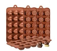 KBstore Lot de 4 moules à chocolat en silicone en forme de cœur et de fleur pour bonbons, gelées et glaçons #1