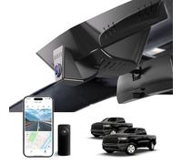 KBSYNT Caméra de tableau de bord avant 4K et arrière 1080p pour Dodge RAM 1500 (modèle B) 2019-2024 Rebel Big Horn Laramie, aspect OEM, double vidéo HD, connexion Wi-Fi et application, capteur G
