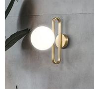 KBUUKYYXouy Applique murale, applique murale moderne, lampe de chevet boule de verre mode rétro conception de molécules en laiton cuisine hall d'étude éclairage intérieur décoratif(Warm White,S)
