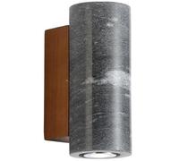 KBUUKYYXouy Applique murale industrielle en pierre grise avec base en bois, luminaire nordique minimaliste for couloir, lampe moderne du milieu du siècle for chambre à coucher(Cylinder,Height 16cm)