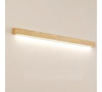 KBUUKYYXouy Applique murale linéaire en bois de noyer - Éclairage d'ambiance moderne for vanité de salle de bain et mur de fond, 3 modes de couleur(Woodcolor,120CM)