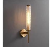 KBUUKYYXouy Applique murale moderne en verre cylindrique du milieu du siècle - Lampe d'intérieur câblée en laiton brossé for entrée, balcon, salon, luminaire élégant avec base E12/E14