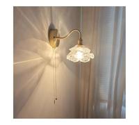 KBUUKYYXouy Applique murale vintage en forme de fleur en verre avec interrupteur à chaîne et interrupteur à chaîne rustique à col de cygne for luminaire du milieu du siècle moderne à montage floral