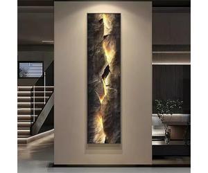 KBUUKYYXouy Art mural abstrait en pierre craquelée - Décoration de lampe murale texturée for intérieurs modernes (A, 120 x 30 cm)(A,140 * 35cm)