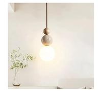 KBUUKYYXouy Jaune Calcaire Sphère Crème Suspension Lustre Suspendu Éclairage Plafonnier for Restaurant Bar Chambre Chevet Petit Décoratif(Log wood color)