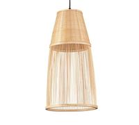 KBUUKYYXouy Lampe suspendue ronde en rotin double couche osier, panier créatif, plafonnier, lustre, décoration de chambre beige, suspension for salon thé rustique, café tropical(10.2in*19.7in)