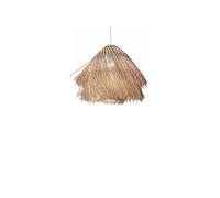 KBUUKYYXouy Lustre suspendu en rotin tressé de bambou de 45 cm (17,7 po) pour îlot de cuisine, abat-jour artisanal, luminaire suspendu, style bohème naturel, lampe suspendue en osier tressé à la main